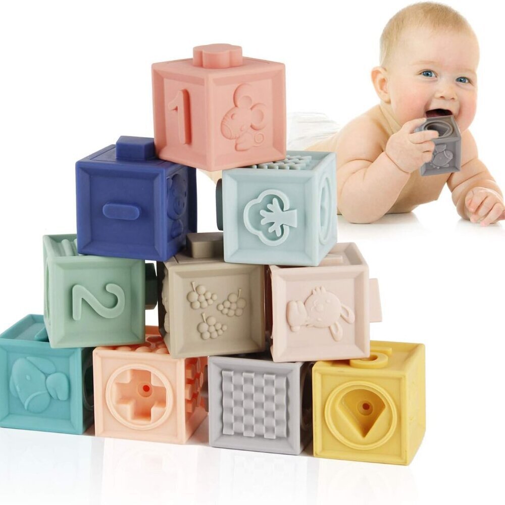 Baby Blocks Soft Building Blocks Baby Toys Teethers Toy Educational Squeeze Play